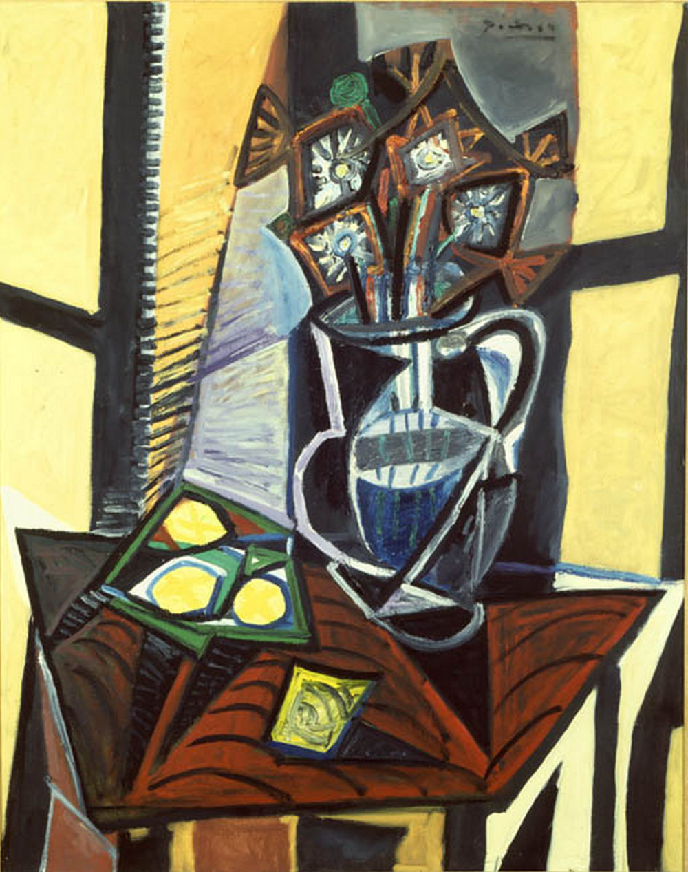 Картина Пабло Пикассо - Натюрморт с цветами и лимонами