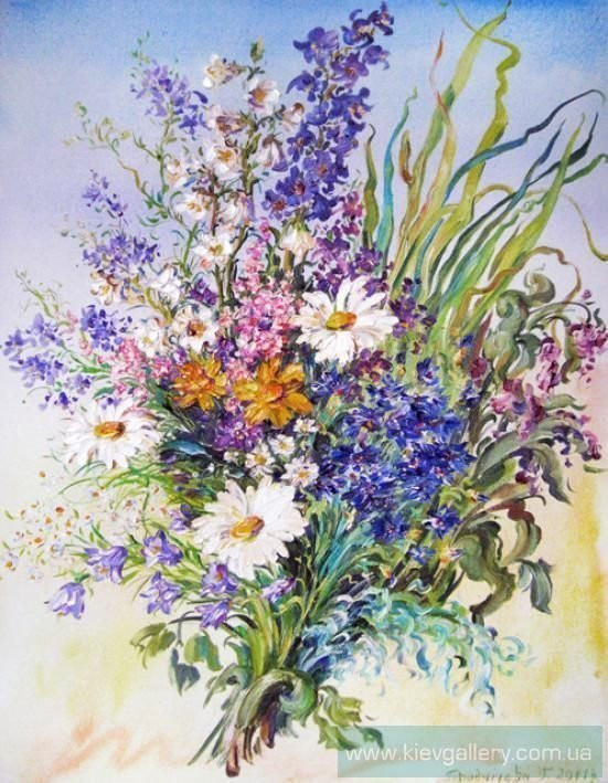 Painting «Wildflowers», oil, canvas. Painter Horodnycheva-Lutskevych Halyna. Buy painting