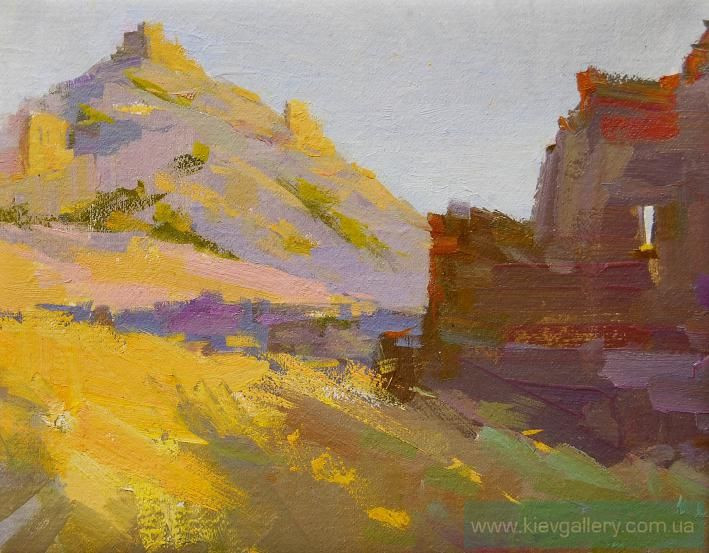 Painting “Sudak. Fortress at sunset“