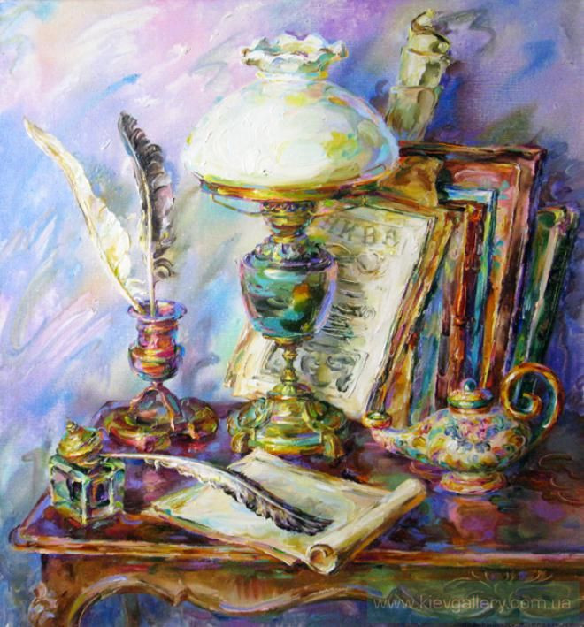 Painting “Still life with lamp“