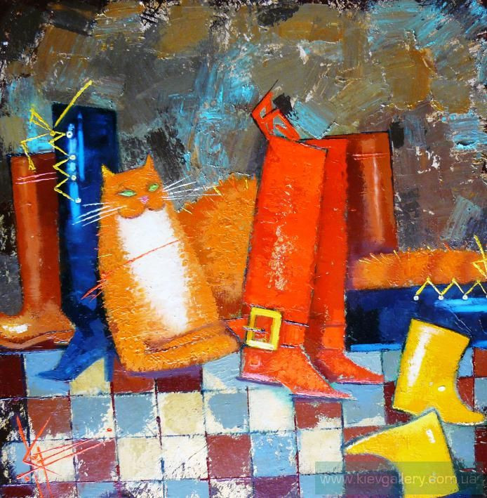 Painting “Puss in Boots. Version“