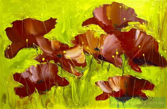 Painting «Wild poppies», oil, canvas. Painter Yevsyn Ihor. Sold