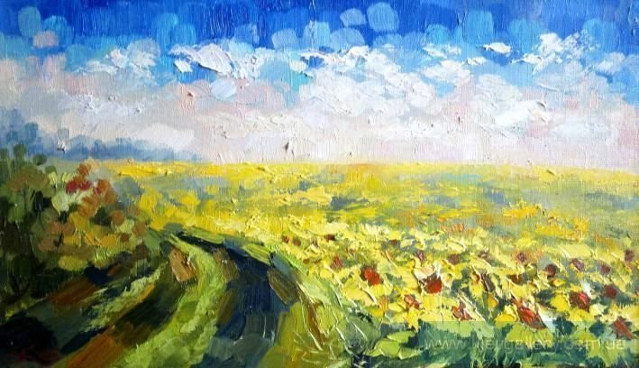 Painting “Field of sunflowers“
