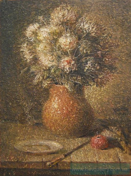 Painting “Still life with chrysanthemums“