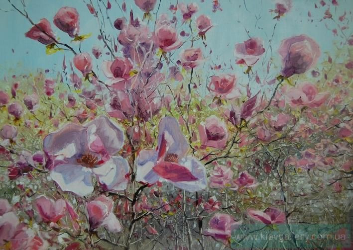 Painting “Red magnolia“