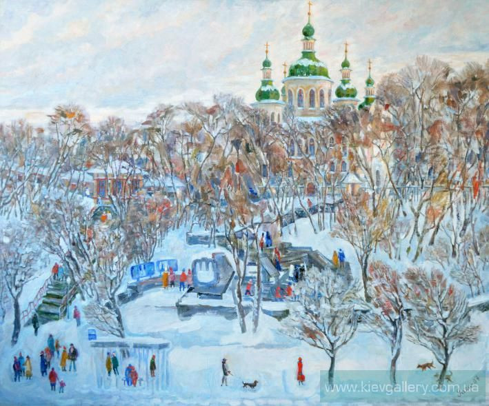 Painting «Kyrylivska church», oil, canvas. Painter Kyrylenko-Barannikova Halyna. Buy painting