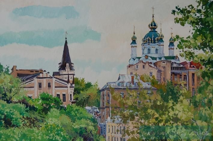 Картина “Київ. Андріївський узвіз. Замок Річарда“