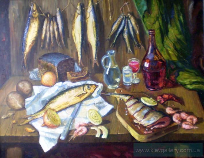 Картина “Натюрморт с рыбами“