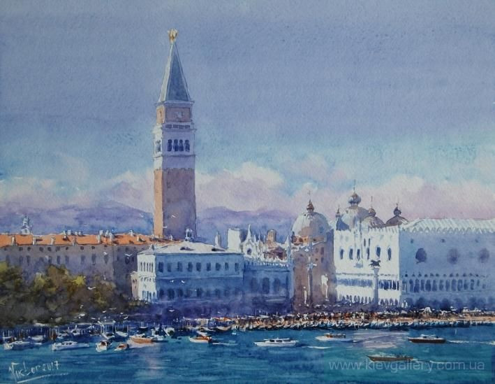Painting «Venice, wharf», watercolor, paper. Painter Mykytenko Viktor. Buy painting
