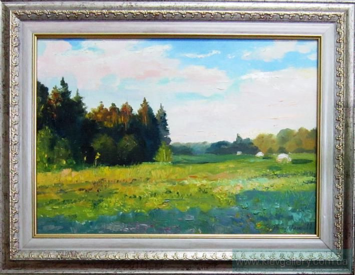 Painting «Evening. August», oil, canvas on fibreboard. Painter Tytulenko Volodymyr. Buy painting