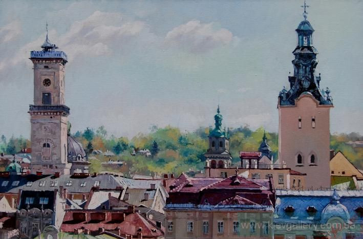 Painting “Aerial view of Lviv“
