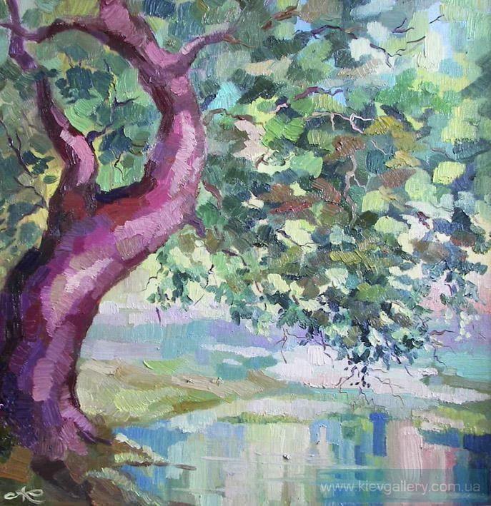 Картина “Дерево над озером“