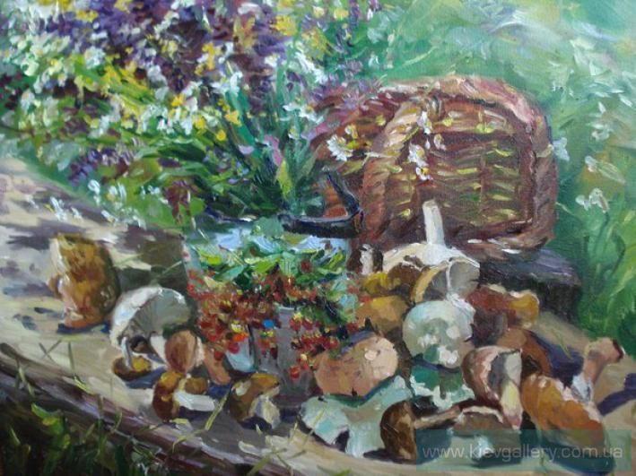 Painting «Mushrooms», oil, canvas. Painter Susharnyk Anna. Buy painting