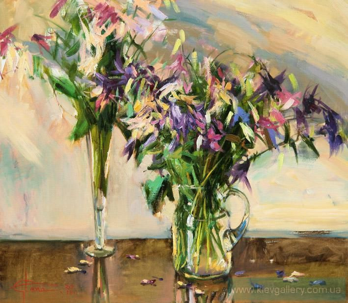 Painting “Flowers and glass“