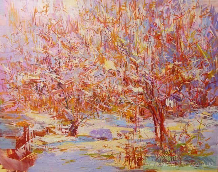 Painting “Playing winter trees“
