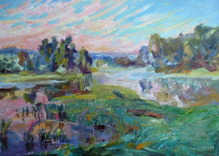 Painting «At dawn. Summer», oil, canvas. Painter Dobriakova Dariia. Buy painting