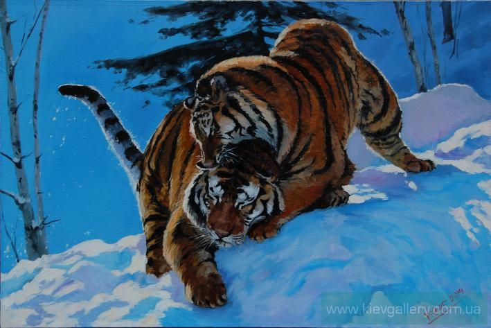 Painting “Tigers' game“