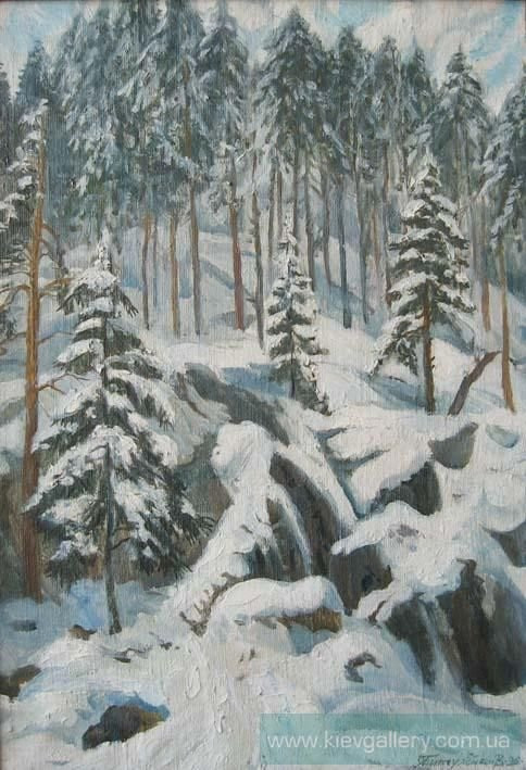Painting «Winter in Karelia 1», oil, canvas. Painter Tytulenko Volodymyr. Buy painting