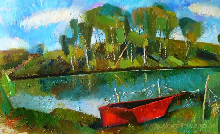 Painting “Red boat“
