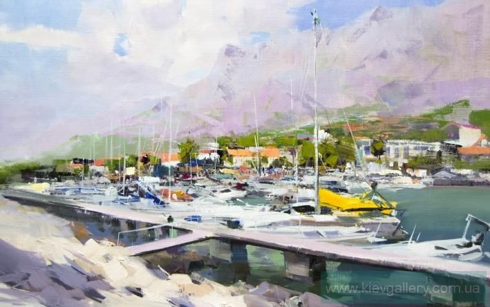 Painting «Makarska harbor», oil, canvas. Painter Pysar Yurii. Buy painting