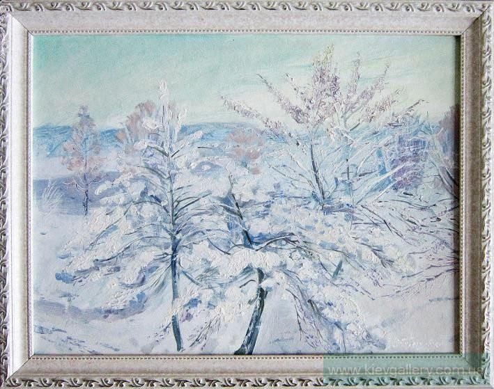 Painting «Winter Obolon», oil, hardboard. Painter Tytulenko Volodymyr. Buy painting