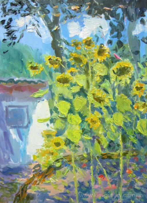 Painting “Sunflower near the house“