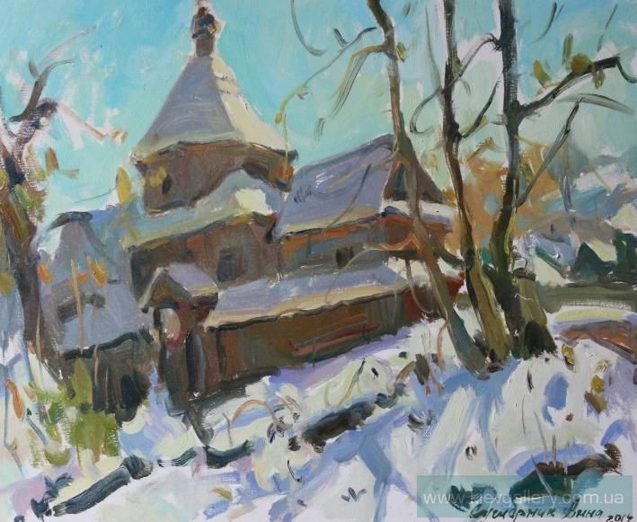Painting «On Christmas Day», oil, canvas. Painter Susharnyk Anna. Buy painting