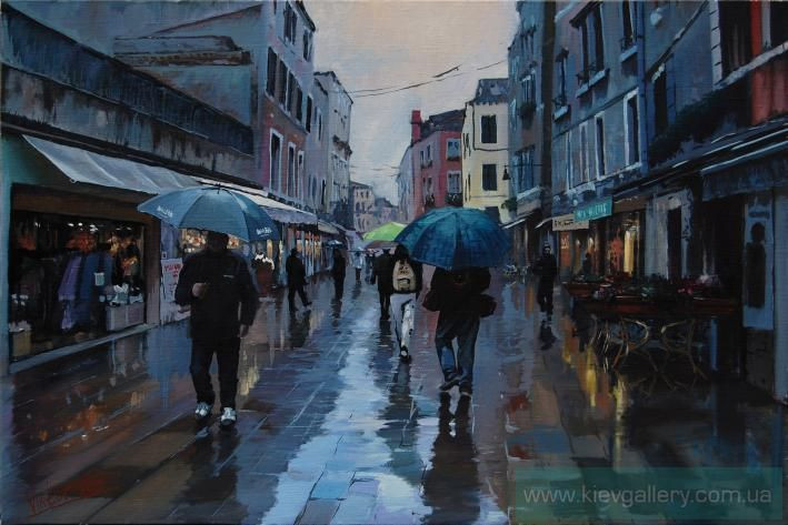 Painting “Rainy evening“