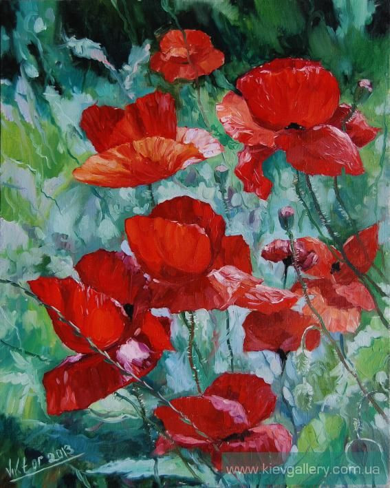 Painting “Colorful poppies“