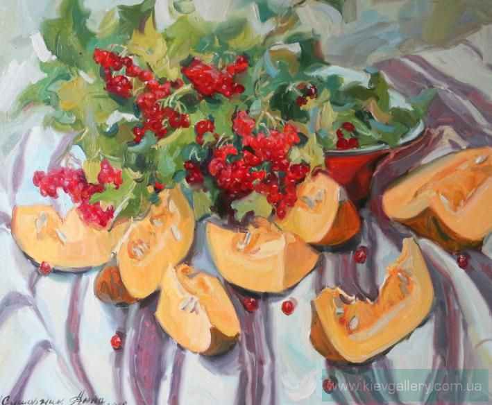 Painting «Still life with pumpkin», oil, canvas. Painter Susharnyk Anna. Buy painting