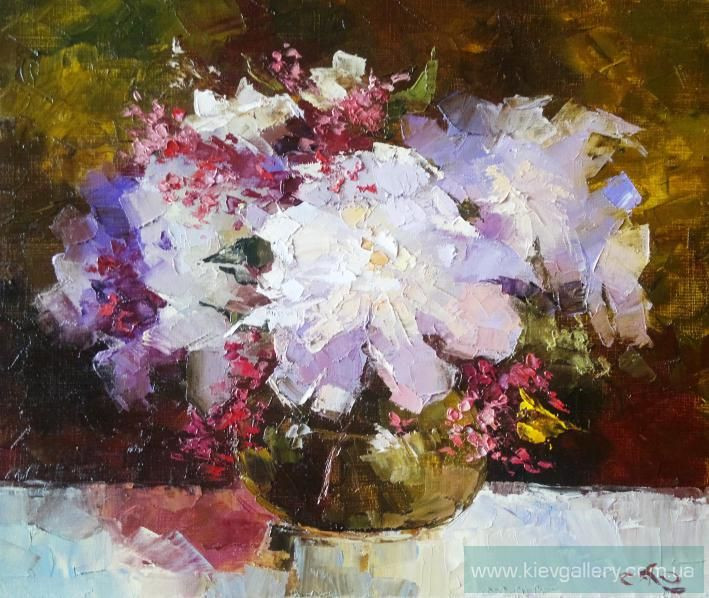 Painting “Summer. Peonies in a pot“