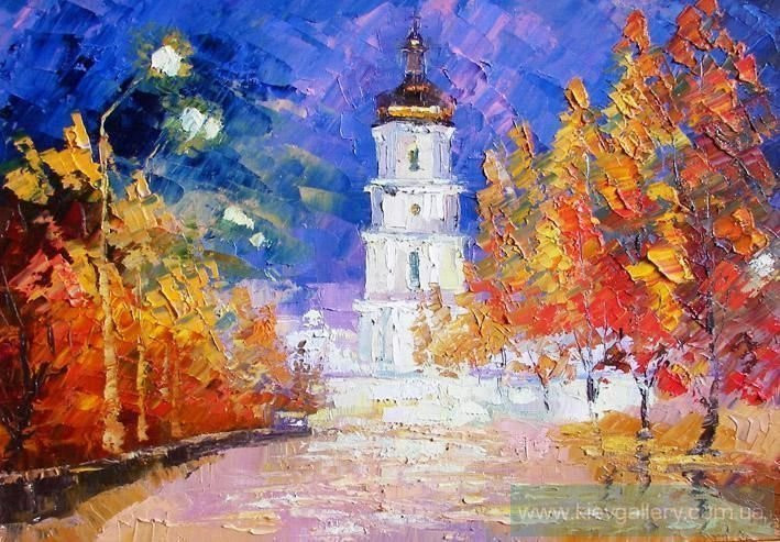 Картина “Осень в Киеве. Ночь“