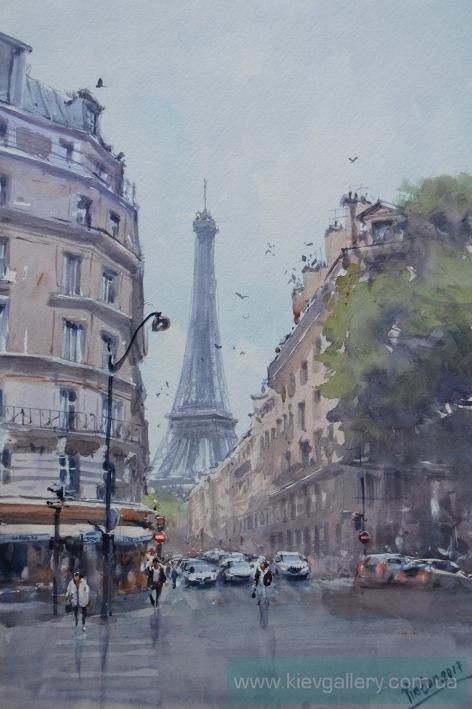 Painting «France Paris», watercolor, paper. Painter Mykytenko Viktor. Buy painting