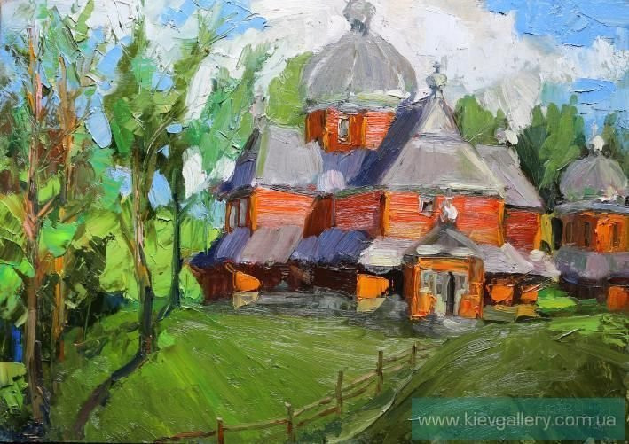 Painting “Temple in the Carpathians“