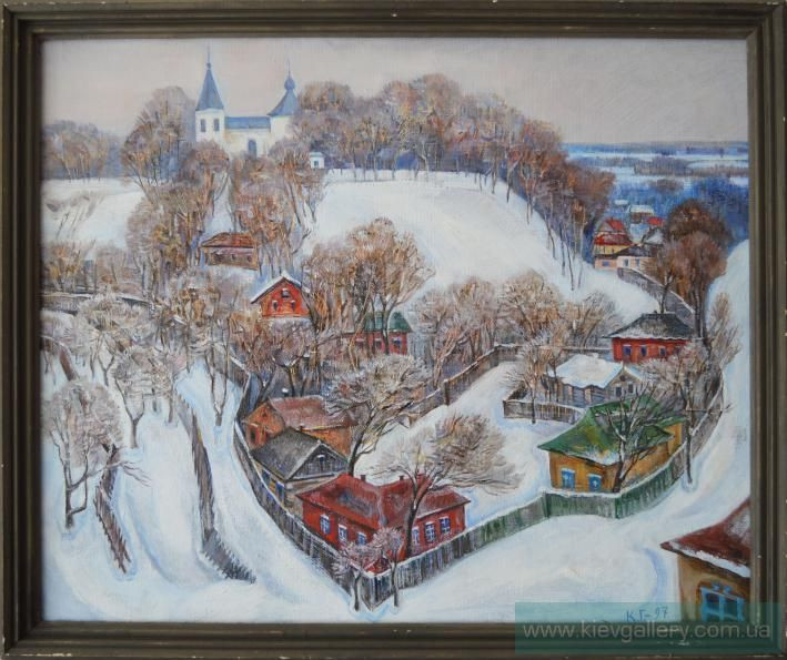 Картина “Зима в Седневе. Успенская церковь“