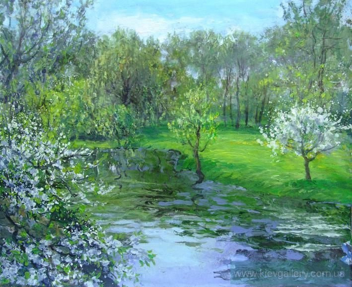 Картина “Весна у річки“