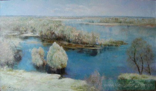 Painting «Bursting of Desna», oil, canvas. Painter Kolesnykov Vitalii. Buy painting
