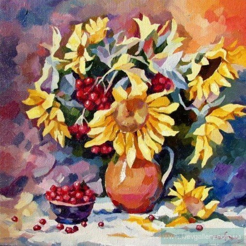 Painting «Sunflowers», oil, canvas. Painter Kolos Anna. Buy painting