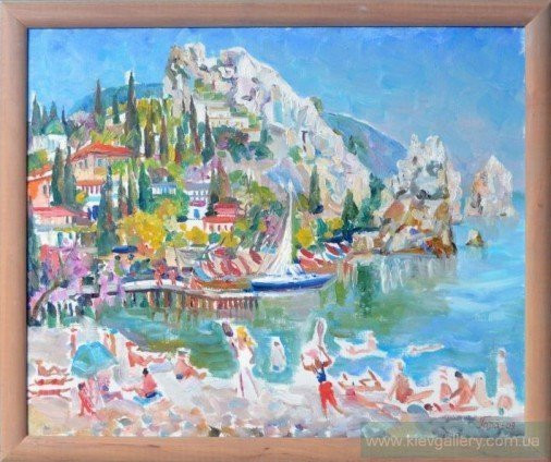 Painting «Beach Gurzuf», oil, canvas. Painter Kyrylenko-Barannikova Halyna. Buy painting