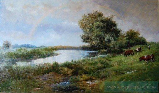 Painting «After thunderstorm meadow», oil, canvas. Painter Kolesnykov Vitalii. Buy painting