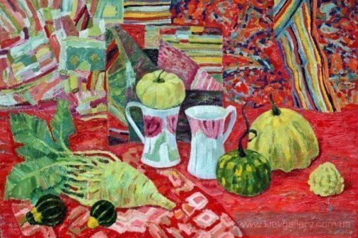 Painting «Pumpkins and kohlrabi», oil, canvas. Painter Shuliak Tetiana. Buy painting