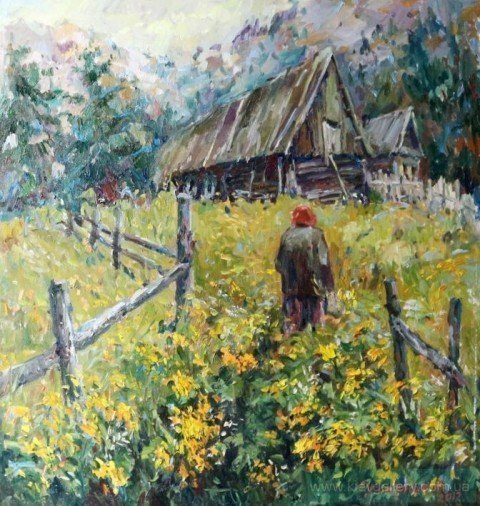 Painting «Blooming yellow flowers», oil, canvas. Painter Susharnyk Anna. Buy painting