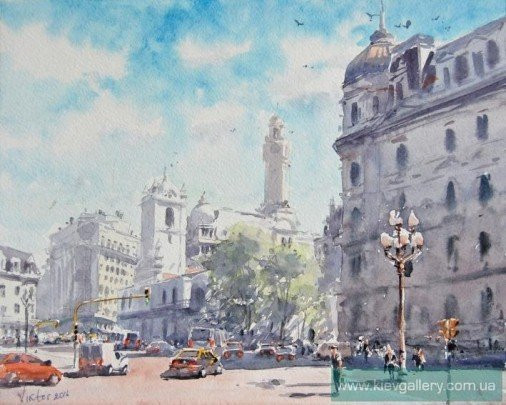 Painting «Buenos Aires. Summer», watercolor, paper. Painter Mykytenko Viktor. Buy painting