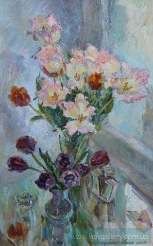 Painting «Tulips», oil, canvas. Painter Susharnyk Anna. Buy painting