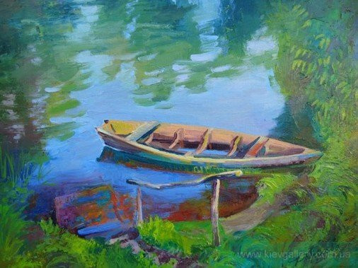Painting «Boat», oil, canvas. Painter Dobriakova Dariia. Buy painting