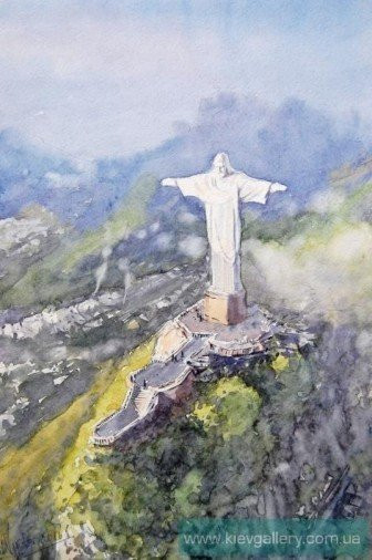 Painting «Rio de Janeiro. Dawn», watercolor, paper. Painter Mykytenko Viktor. Buy painting