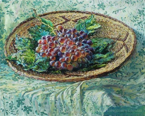 Картина «Гроно винограду», олійні фарби, полотно. Художниця Гунченко Світлана. Купити картину