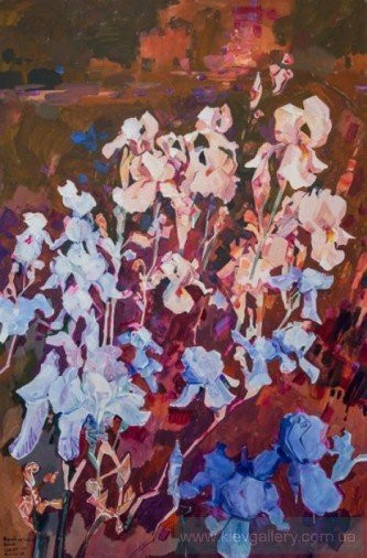 Painting «Irises», oil, canvas. Painter Lunov Oleh. Buy painting