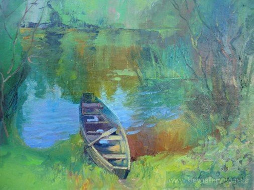 Painting «Under the river bank», oil, canvas. Painter Dobriakova Dariia. Buy painting