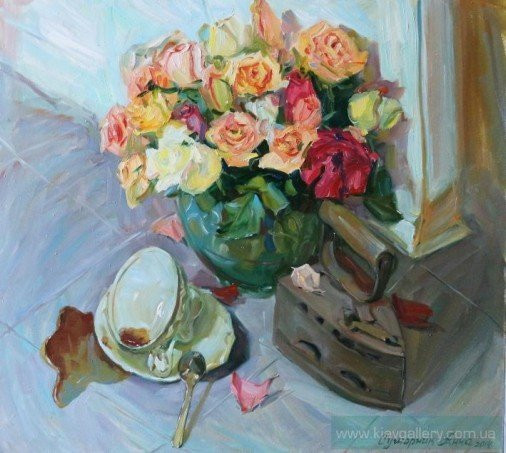 Painting «Evening coffee», oil, canvas. Painter Susharnyk Anna. Buy painting